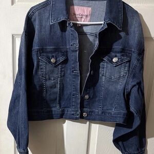 Juicy Couture Juniors SZ L Trucker Denim Jacket, Pit To Pit 17” Casual Preppy